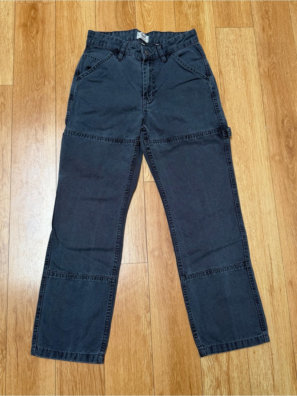 Superdry Women’s Carpenter Jeans Size 26 x 30 Charcoal Gray Straight Leg Cargo